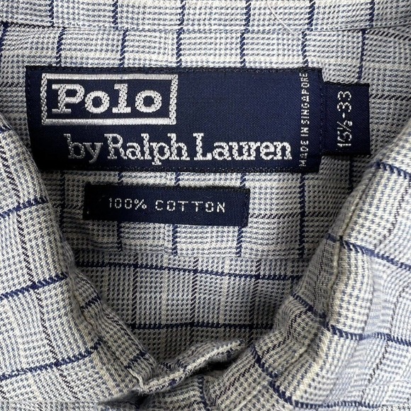 Polo Ralph Lauren Blue Plaid & White Long Sleeve Button-Up Shirt - Picture 6 of 9